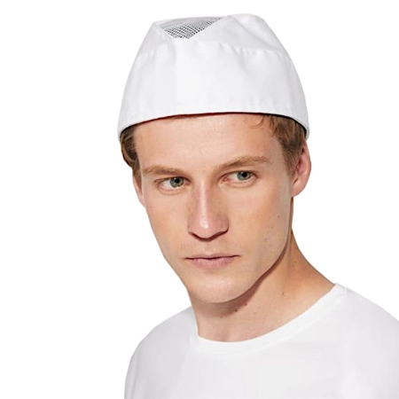 Czapka furażerka biała z siatką premium – odzież robocza Modern Company